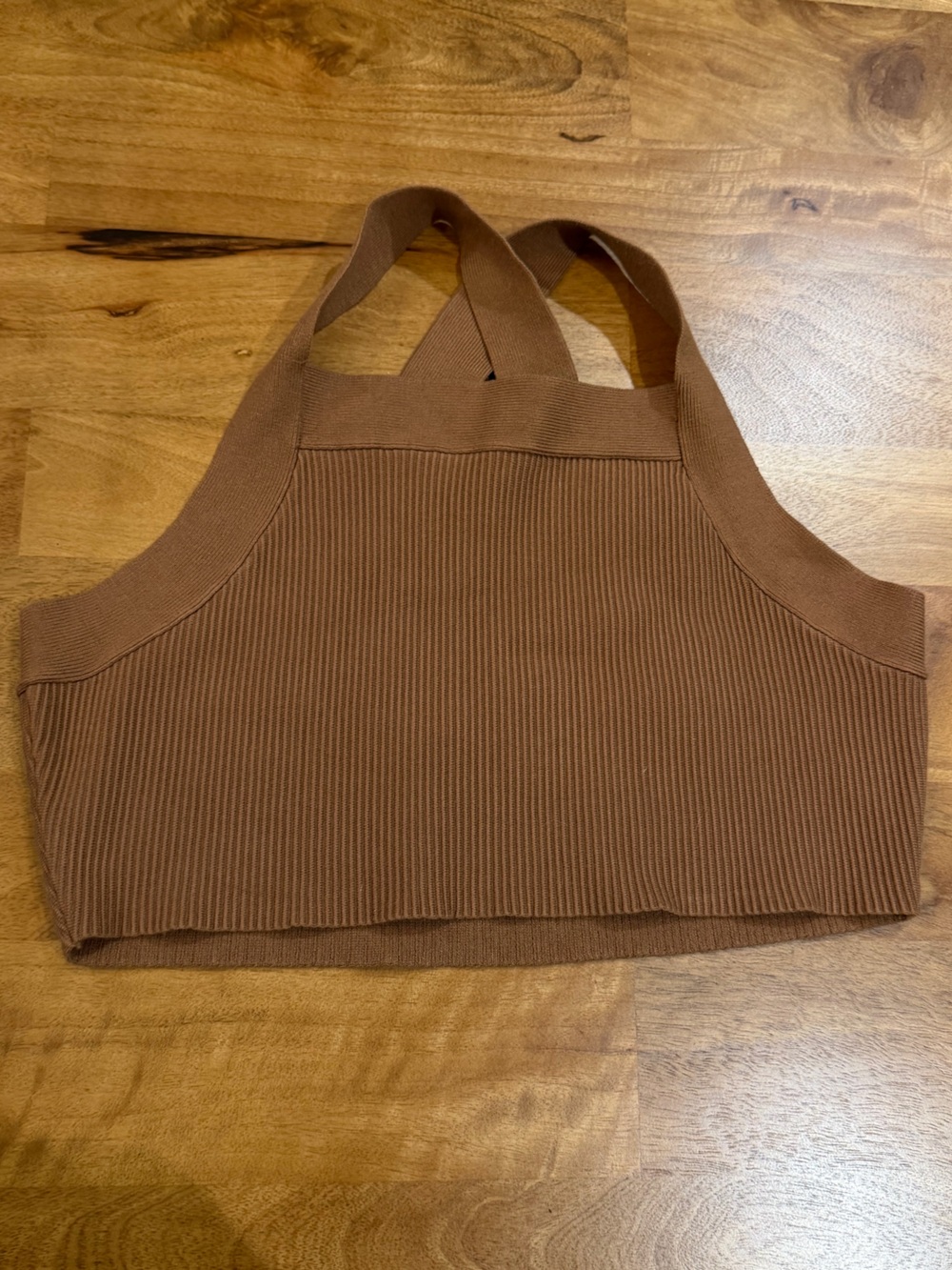 House of Harlow 1960 Ribbed Cropped Tank Top in Brown Size Large